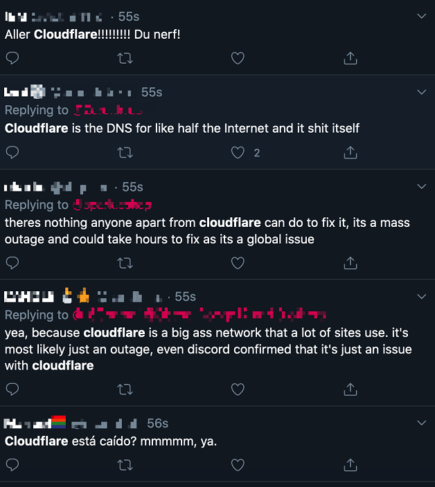 people when Cloudflare goes down