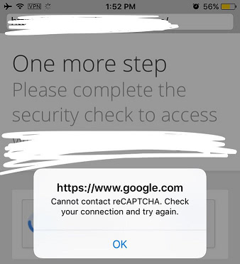 can't contact captcha