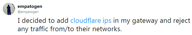 reject Cloudflare traffic